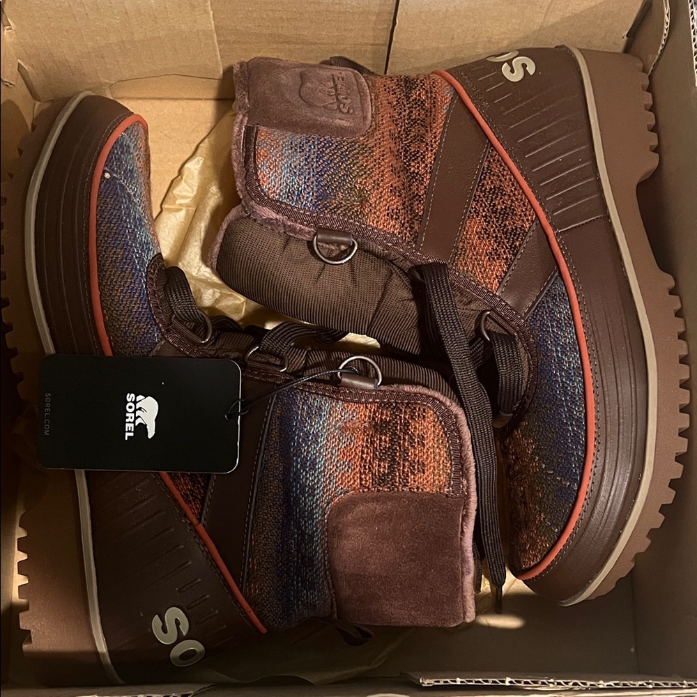 Sorel Women's Brown and Blue Winter Boots